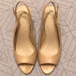 Cole Haan peep-toe heels nude size 8